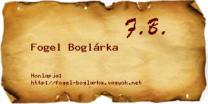 Fogel Boglárka névjegykártya