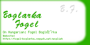 boglarka fogel business card